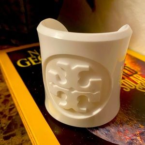 Tory Burch White Resin Cuff Bracelet